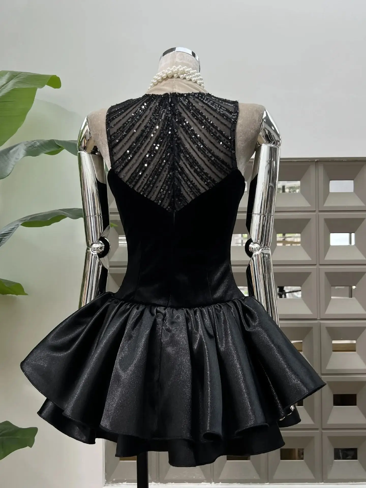 Hiqh جودة الأسود الترتر لامعة البسيطة ألف خط فستان المشاهير حفلة سهرة حفلة موسيقية فستاين سهرة/فساتين الحفلات النادي الليلي مثير فساتين عيد ميلاد