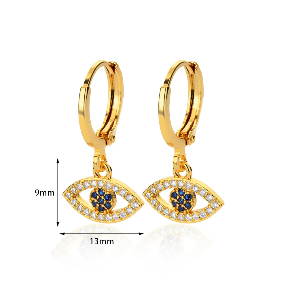 New in Zircon Evil Eye Earrings For Women Gold Color Stainelss Steel Earring Wedding Aesthetic Vintage Jewelry Gift brincos image 6