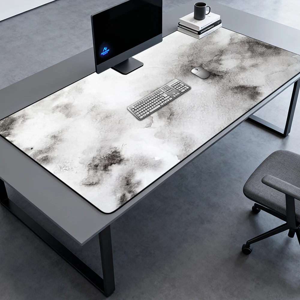 Wash Desk Mat Ink Gaming Mat Large Gamer Mat Black Full Abstract Mousepad 140x60 White Computer Playmat Accessories