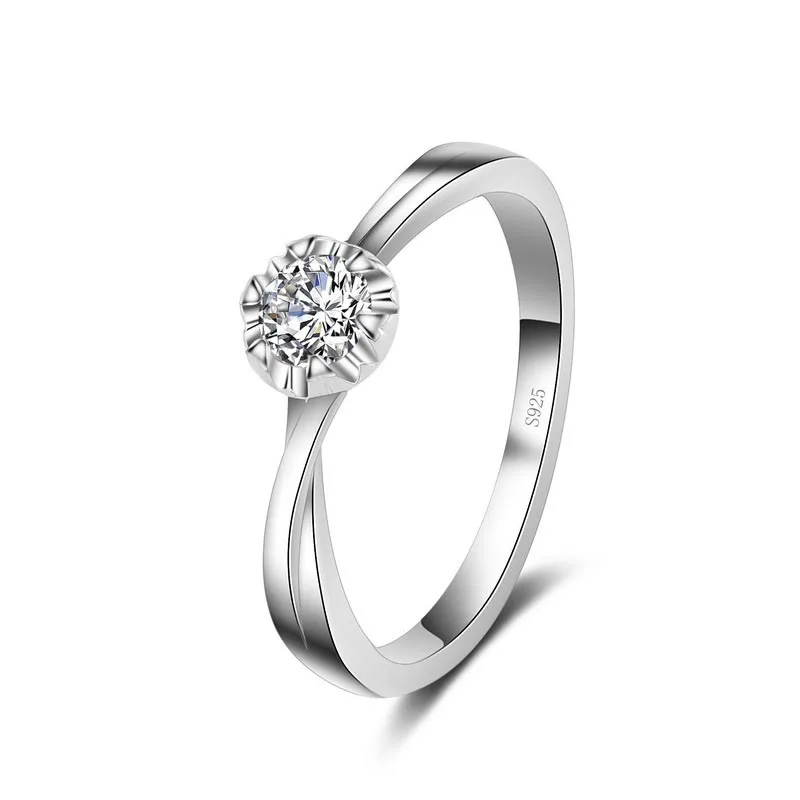 925 Sterling Silver Color Biżuteria Pierścionki dla kobiet Biżuteria ślubna Bijoux Cyrkonia Vintage Akcesoria Zaręczynowe Hollow