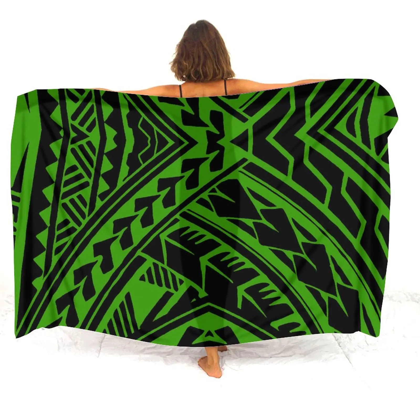 البولينيزية مخصص شاطئ ردائه المرأة الأزهار الفنية طباعة شال تنورة خفيفة الوزن عطلة استوائية 2025