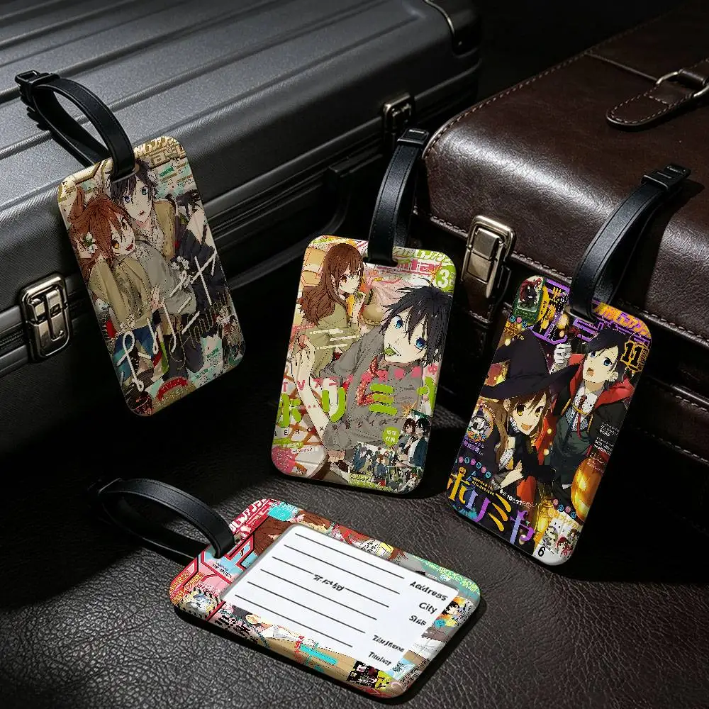 Anime Horimiya Durable PVC Anti lost Baggage Tag With Info Card Lightweight Luggage Identification Label