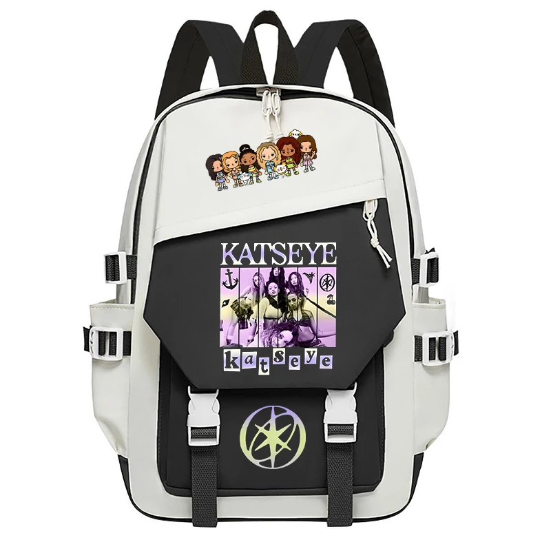 

KATSEYE Schoolbag Women Multi-pocket College Book Bag Students Boy Girl Backpack Fashion Computer Backpack Boys Girls Schoolbag