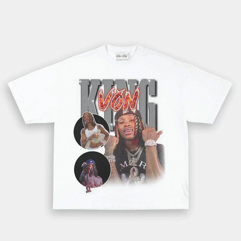 

Hip-hop Rap Retro Pure Cotton Character High-quality Printed T-shirt, Suitable for Outdoor Casual Wear for Both Men and Women