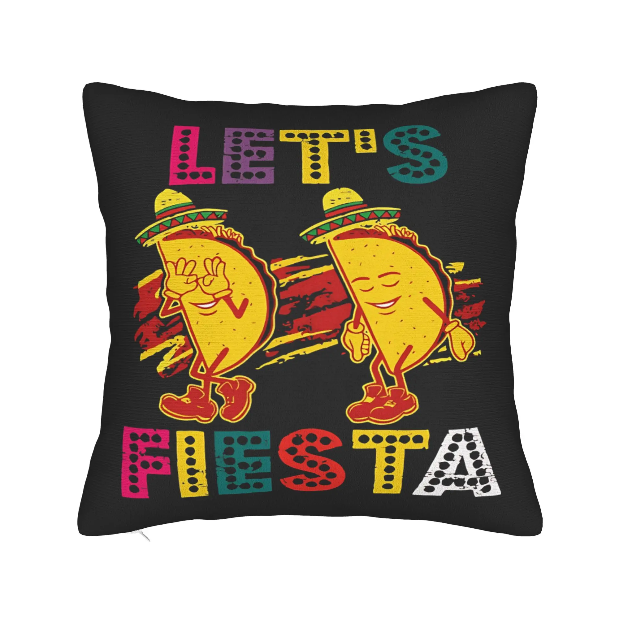 Let's Shirt Party Fiesta Pillow Cover  Soft Cushion Cover Cute Funny Pillow Case For Living Room Bed Chair