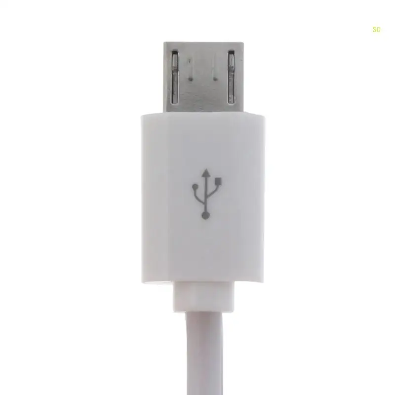 المصغّر USB ذكر إلى مايكرو ذكر محول OTG محول كابل البيانات الأبيض 25 سم / 100 سم دروبشيب