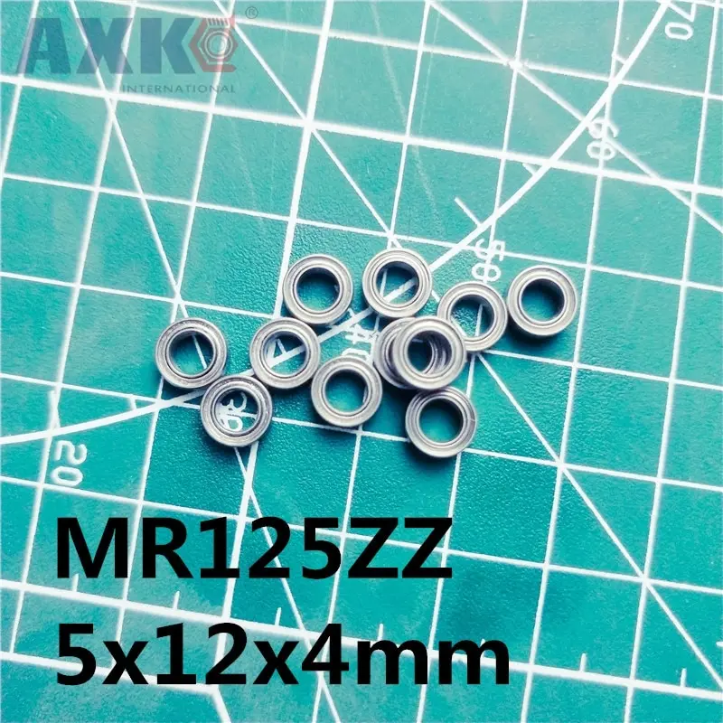 AXK 10Pcs MR125ZZ 5x12x4 mm Deep groove ball bearing Miniature bearing High quality MR125Z MR125