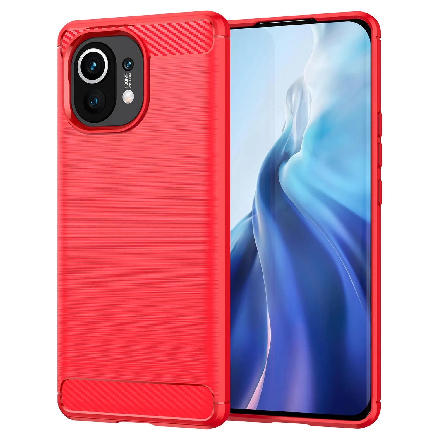 Shockproof Silicone Case For Xiaomi Mi 11 mi11 Luxury Carbon Fiber Back Cover for xiaomi 11 Soft Matte Protective Cases