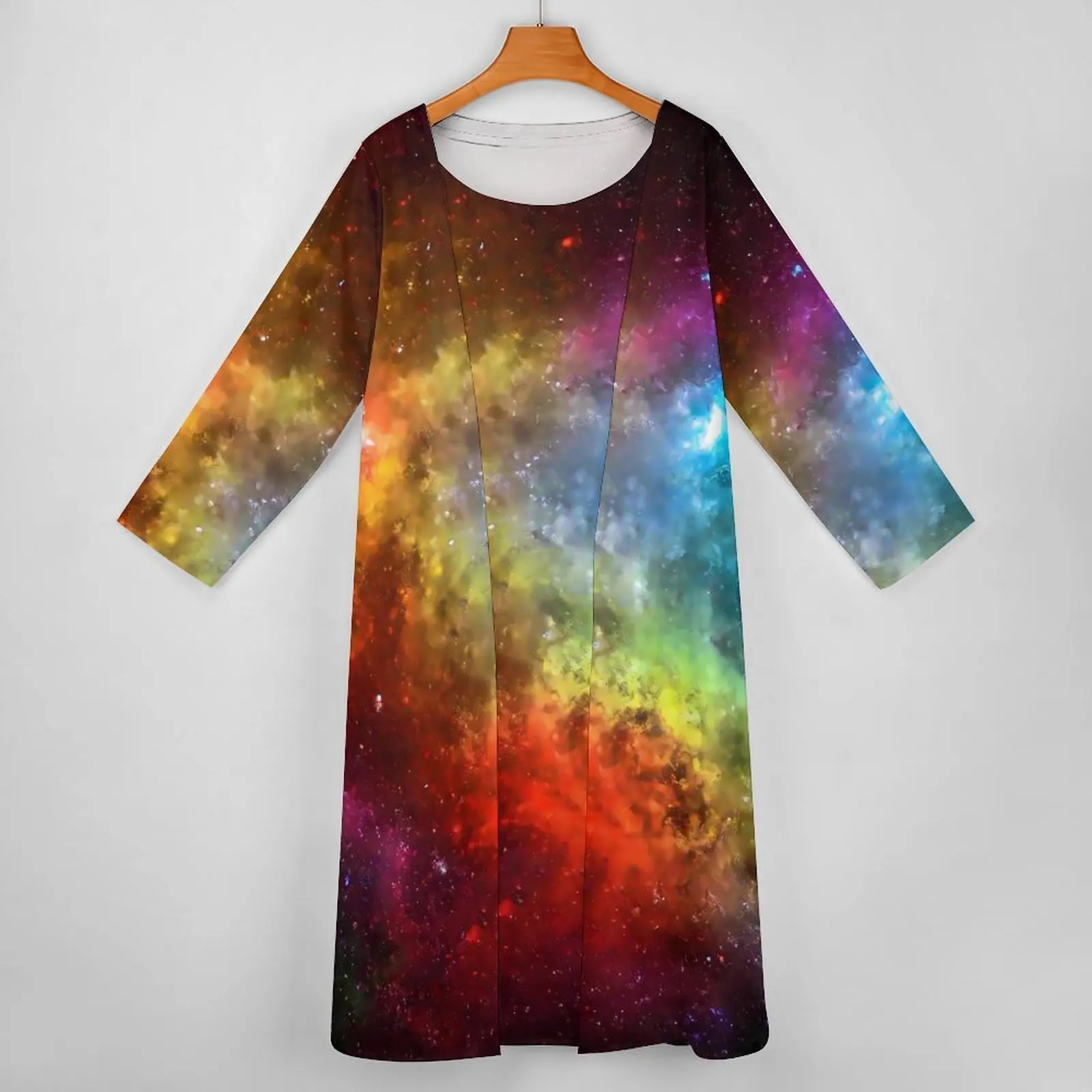 Colorful Galaxy Dress Two Piece Nebulous Print Street Style Bohemia Long Dresses Women Cute Maxi Dress Gift