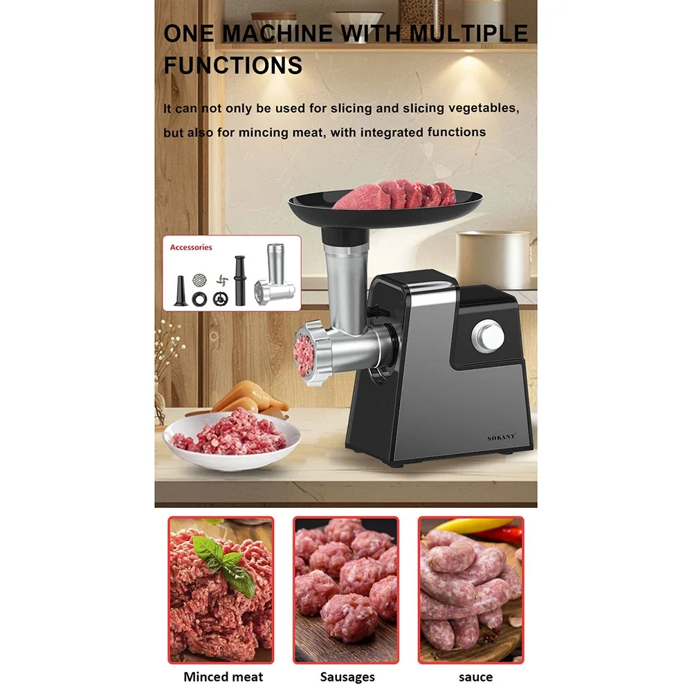 Электрическая мясорубка Овощерезка 5-в-1 Многоцелевая быстрая измельчитель сыра, измельченного картофеля, моркови и т. д.