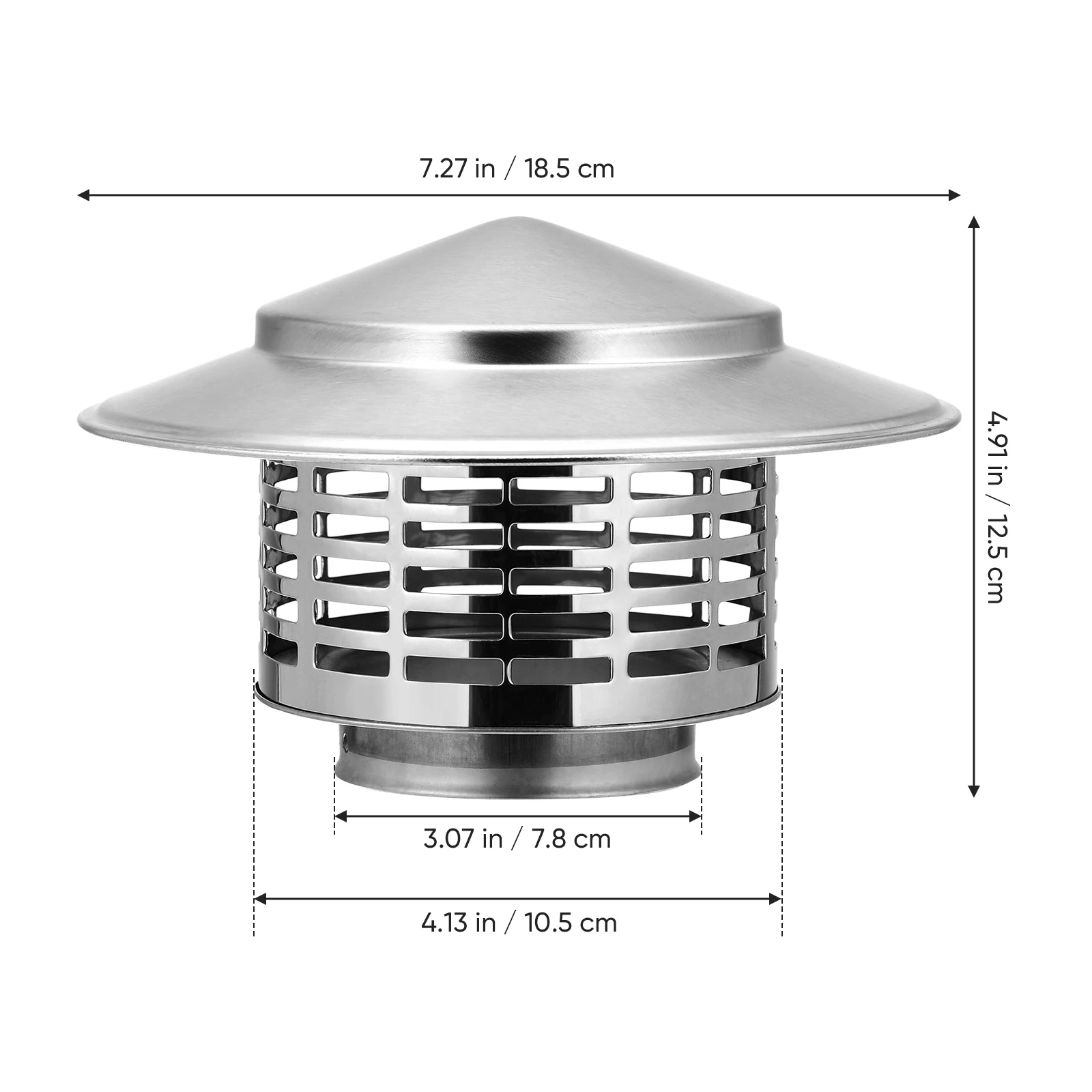 Tapa de chimenea de 75/110mm, tapa de chimenea de techo de acero inoxidable, tapa impermeable, tapa de lluvia para estufa, tubo de techo de pared,