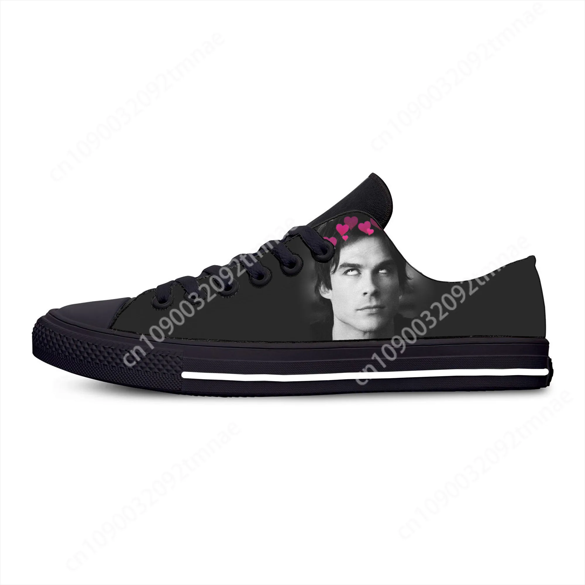 The Vampire Diaries Damon Salvatore Fashion Funny Casual Cloth Shoes High Top Lightweight Breathable Custom  Men Women Sneakers