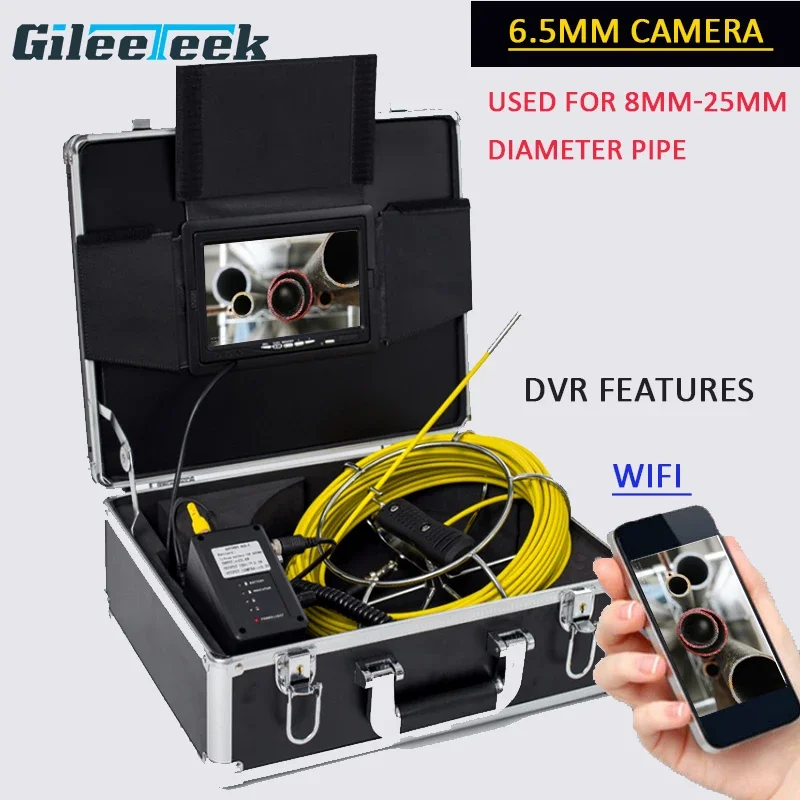 

DHL FREE WP70C WIFI Pipeline Drain 6.5mm Video Camera with inspection scope support phone app view have DVR Features