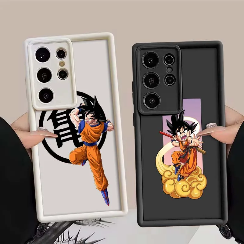 Casing HP Kartun Lucu D-Dragon Balls Goku Untuk Samsung Galaxy S25 S24 S23 S22 S21 S20 Ultra Plus FE 5G Eye Ladder