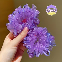 2 piece purple cute hair ring does not hurt hair, high elasticity, sweet and versatile