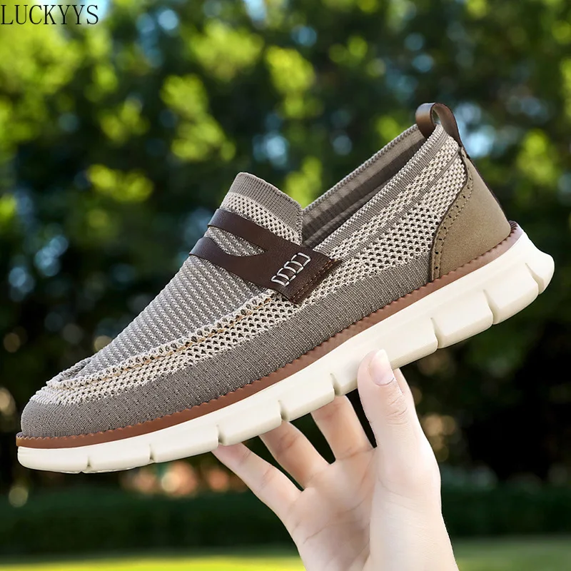 

Men Casual Mesh Shoes Loafers Summer Breathable Light Weight Comfortable For Big Foot Exclusive Shoes Soft soled Walking Shoes