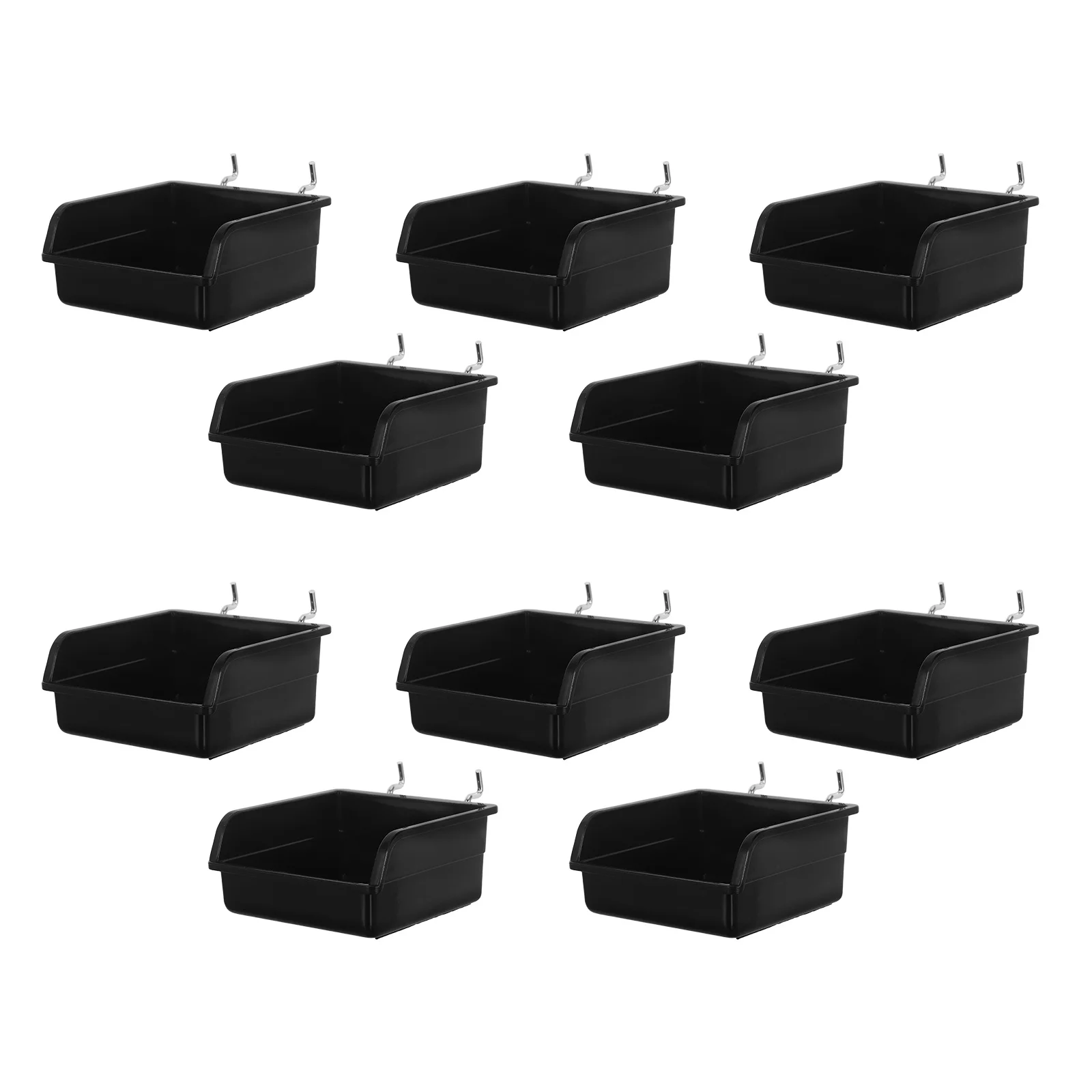 

10pcs Parts Organizer Box Pegboard Storage Bin Heavy Duty Plastic Tray For Workshop Wall Hardware Tools Organization Container
