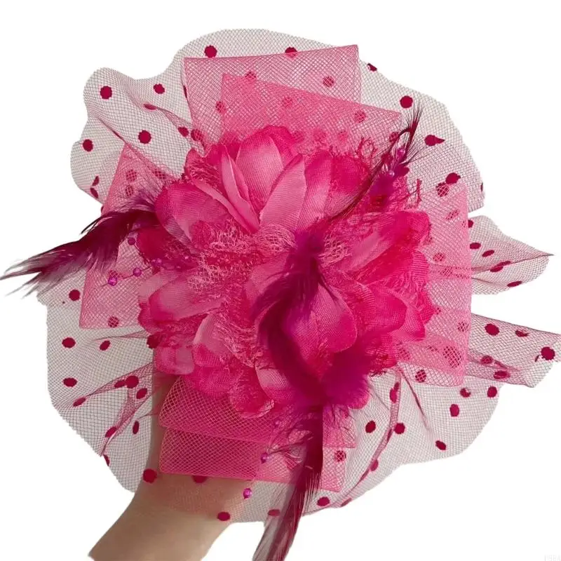 

P88A Elegant Vintage Fascinator Headband with Flower for Tea Party Costume