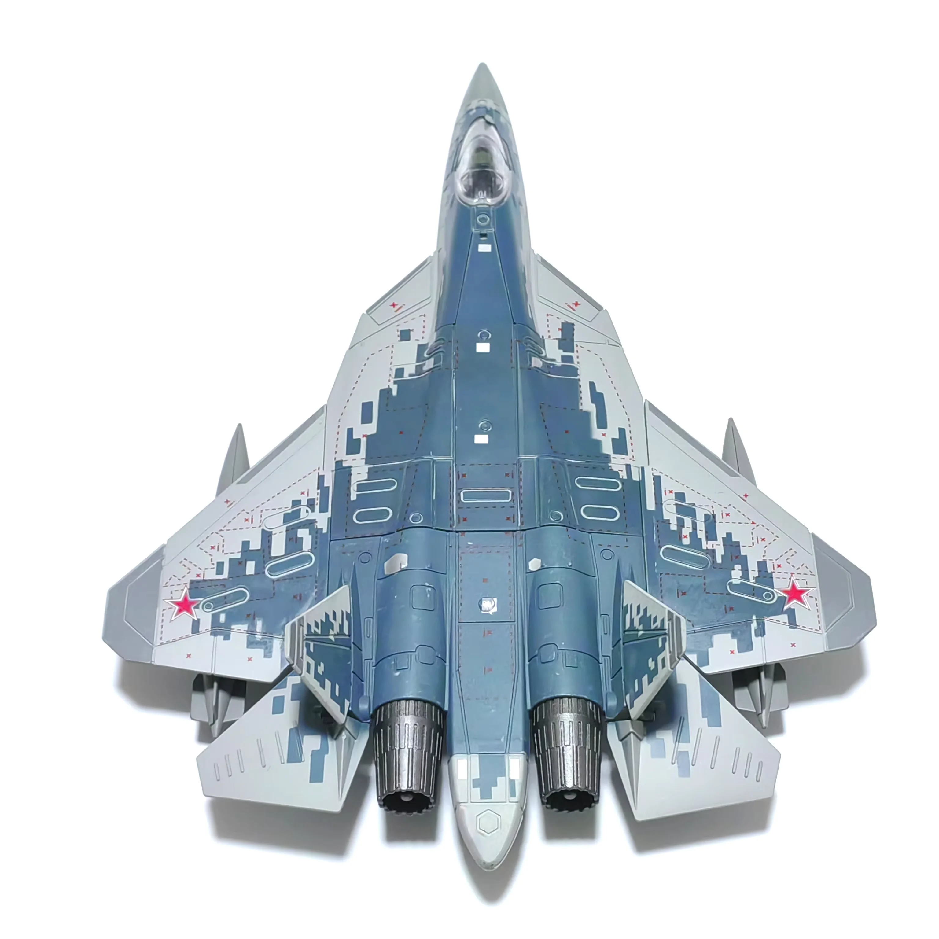 โมเดลเครื่องบินพลาสติก SU-57S ขนาด 1/72 ของเล่นประกอบเครื่องบินรบซ่อนรูปรุ่นที่ห้าของรัสเซีย ของสะสม