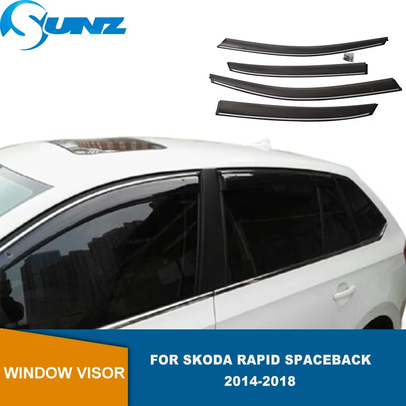 

Дефлектор боковых окон для Skoda Rapid Spaceback 2014, 2015, 2016, 2017, 2018, 2019, 2020, автомобильный экран для погоды, защита от солнца, дождя, дверной козырек