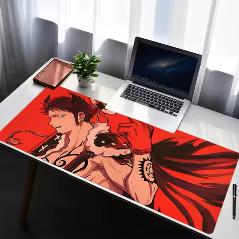 Mouse Pad Office PC Gaming Accessories Keyboard Pad Anime Print One Piece Trafalgar D Water Law Mousepad Laptop Desk Mouse Mat