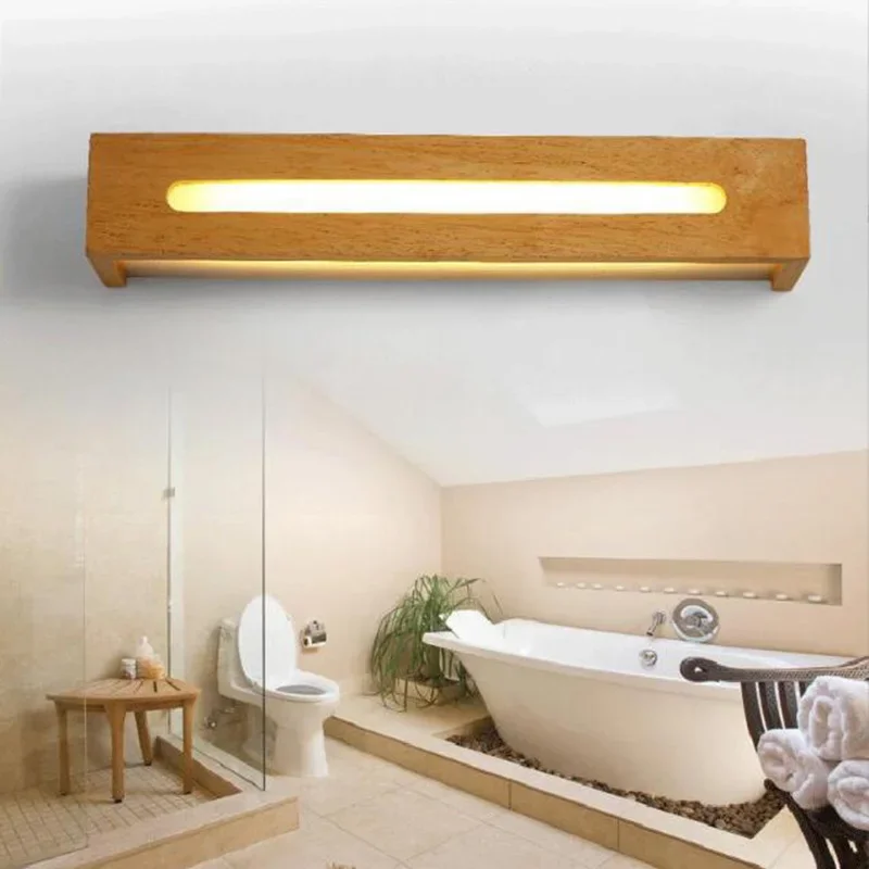 

Bedroom Wall Lamp Bathroom Makeup Mirror Solid Wood Sconce Wall Lights Living Room Bedside Foyer Home Indoor Decor Lighting