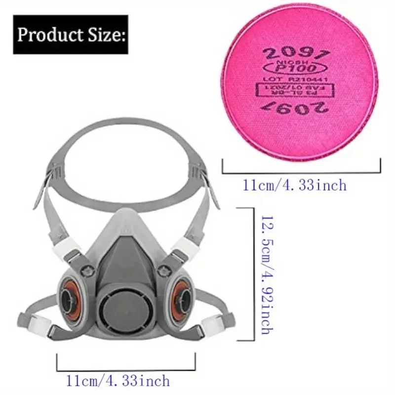 Anti-dust mist 6200 Gas Mask set Industrial half-face spray respirator for 2091/6001 series filter mask is safe and reliable