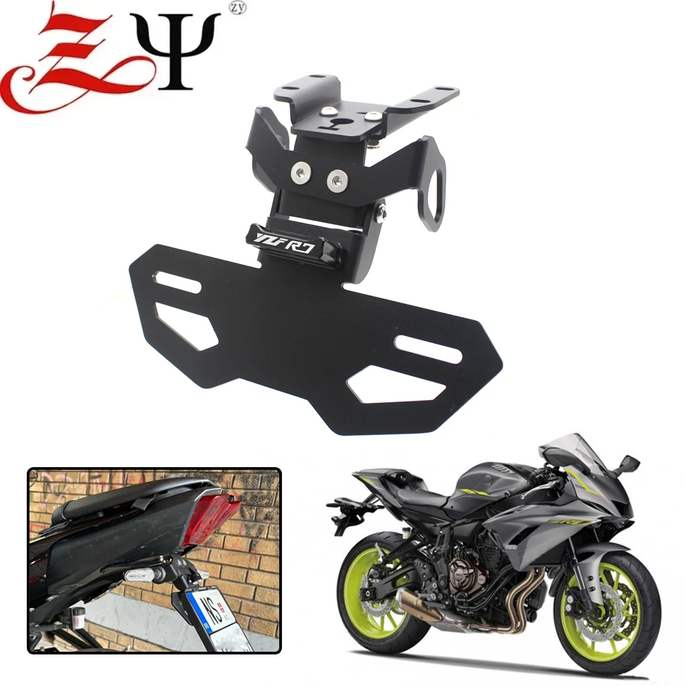 Registration Plate Holder For YAMAHA YZF R7 MT07 FZ-07 2023 2024 Motorcycle Tail Tidy Fender Eliminator License Number LED Frame