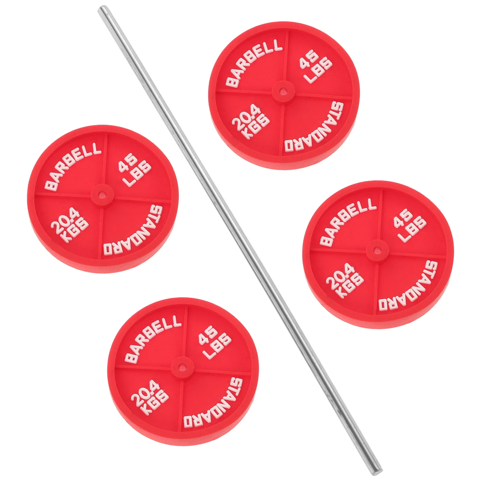 Mini Huis Sport Decoratie Poppenhuis Barbell Baby Speelgoed Scène Miniatuur Fitness Rood Ijzer