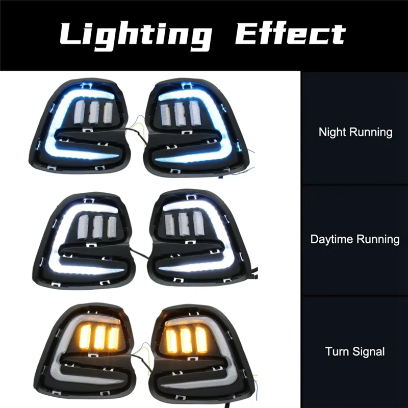 

New Arrival For Cavalier 2016-2018 Daytime Running Lights Turn Signal Fog Lamp White Yellow Blue Car Accessories