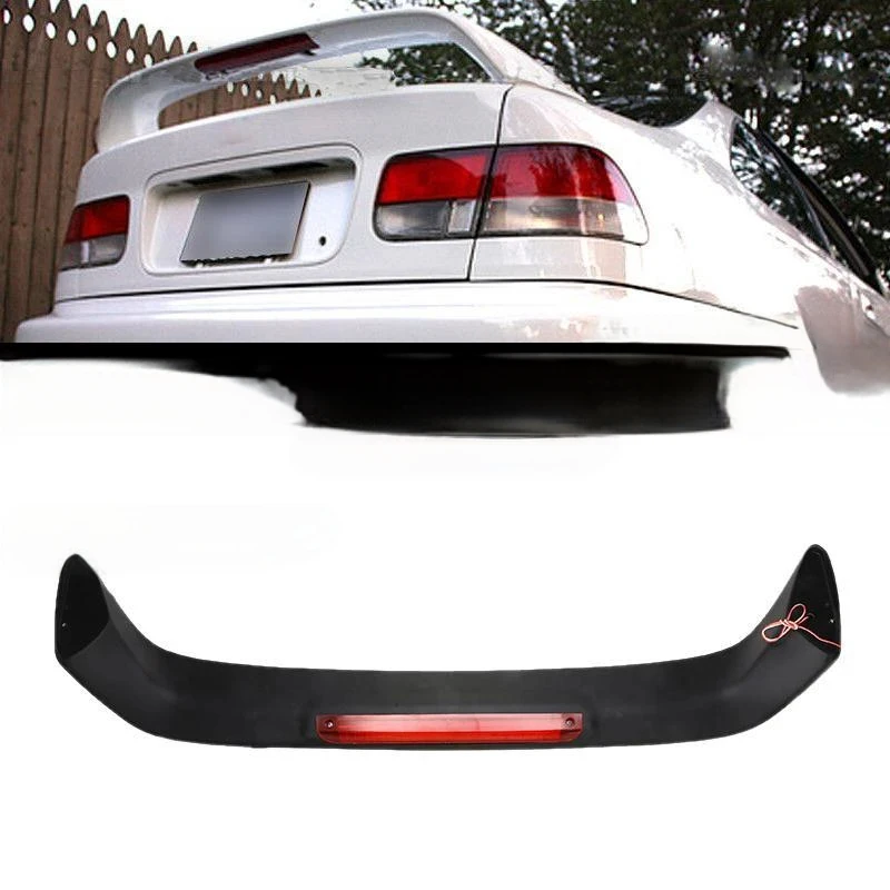 High Quality JDM Style Rear Trunk Wing Spoiler With LED Brake Light Exterior Styling Accessories Fit For Honda Civic 2DR Coupe 1 view 3