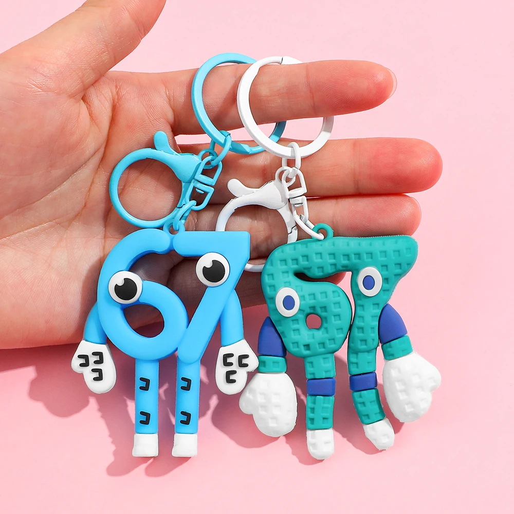 

2026 Anime STEAL A BRAINROT Blue 67 sahur Keychain Cute No. 67 Keychain Pendant Game Surrounding Blue No. 67 Toys Birthday Gifts