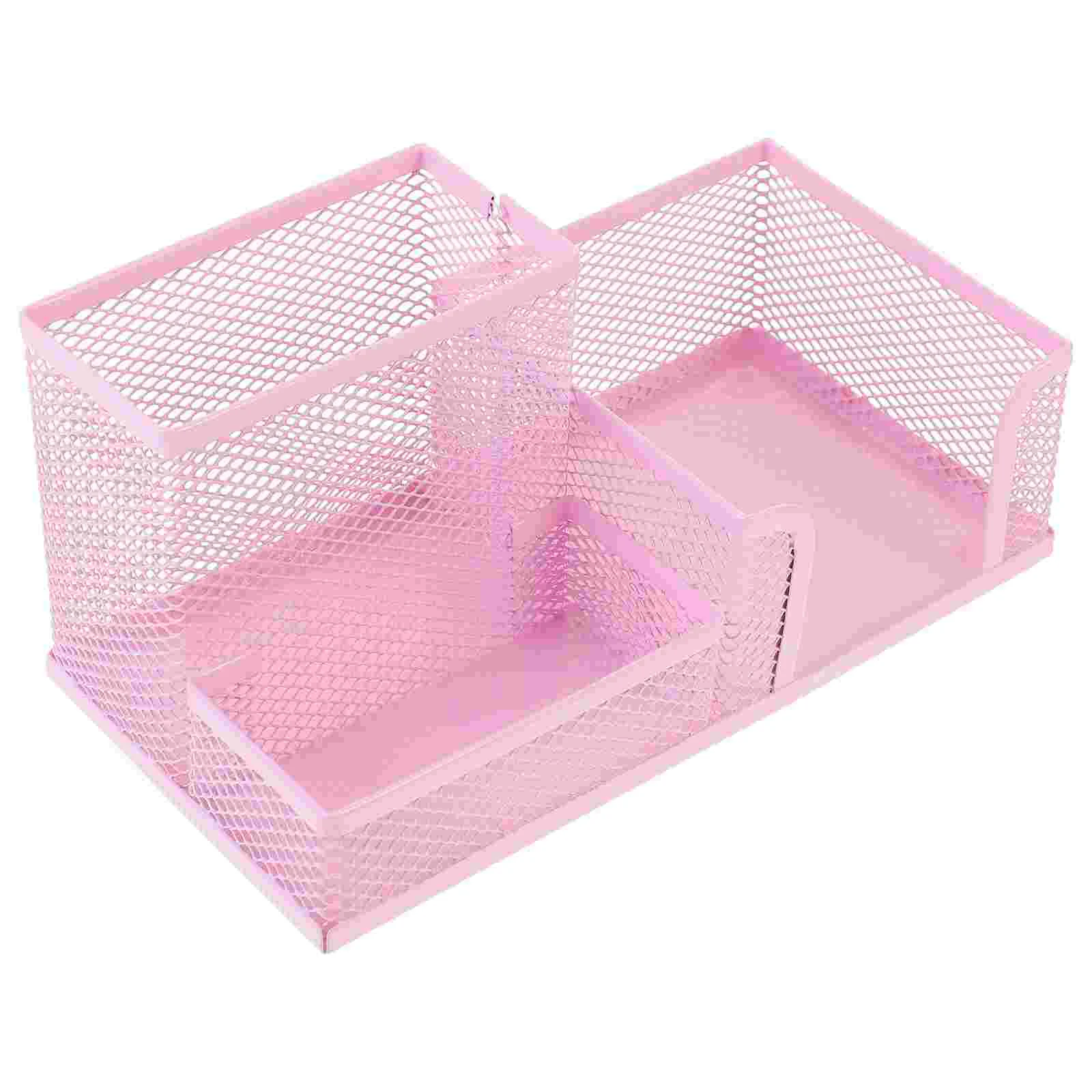 Imagem -02 - Mesh Mesa Organizador Bandeja Metal Pen Holder Canetas e Lápis Copos Pink Acessórios de Escritório