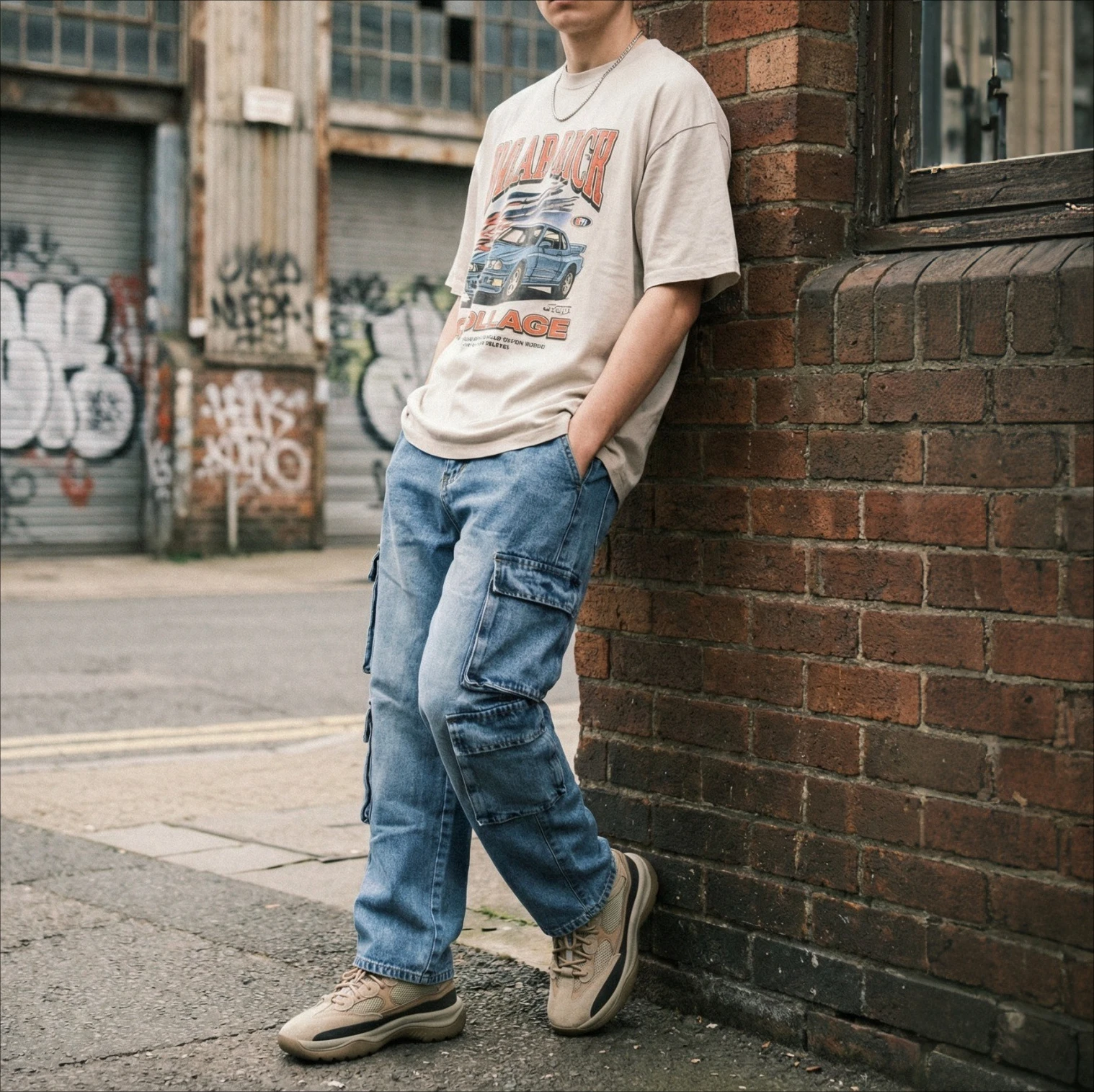 2026 Autumn New Retro Elastic Waist Tooling Jeans Men's Straight Loose High Street Trend Trousers