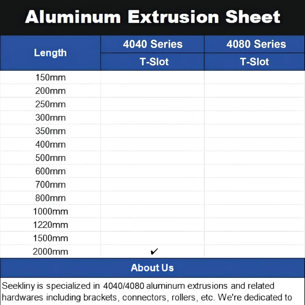 4Pack Silver Extruded Aluminum Profile 40x40 T-Slotted Framing European Standard Anodized Linear Rail