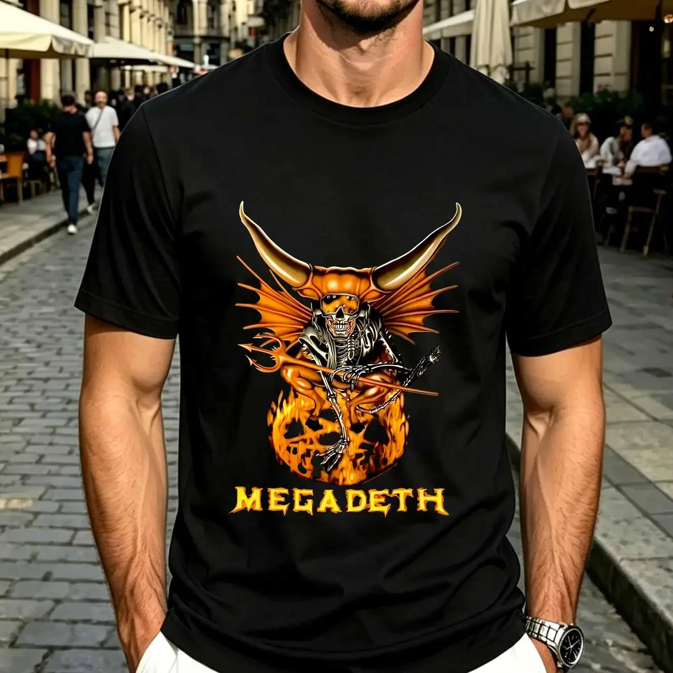 washed T Shirt Megadeath Men's Black 2000 Tour Concert Vic Rattlehead Go To Hell Demon long or short sleeves vintage Washed