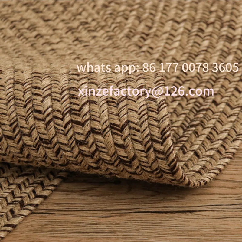 Customizable natural jute hand-woven carpet living room coffee table sofa cushion home study simple bedroom bedside blanket 4