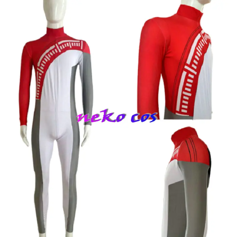 

Bakuage Sentai Boonboomger Bun Red fitting bodysuit including golves jumpsuit Cosplay