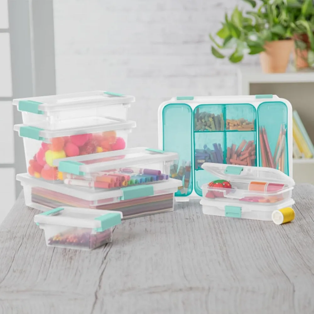 24-Pack Clip Box Clear Plastic Storage Containers with Latching Lids for Home Office Organization view 4