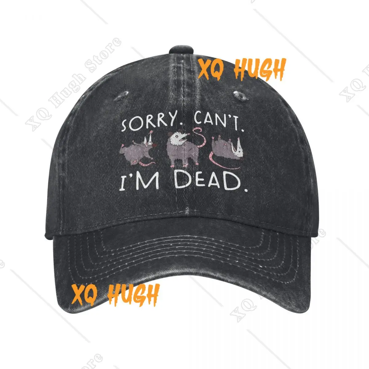 Possum Sorry Can't Dead Funny Baseball Caps Vintage Distressed Denim Opossum Fake Death Sun Hat Men Women Outdoor Adjustable