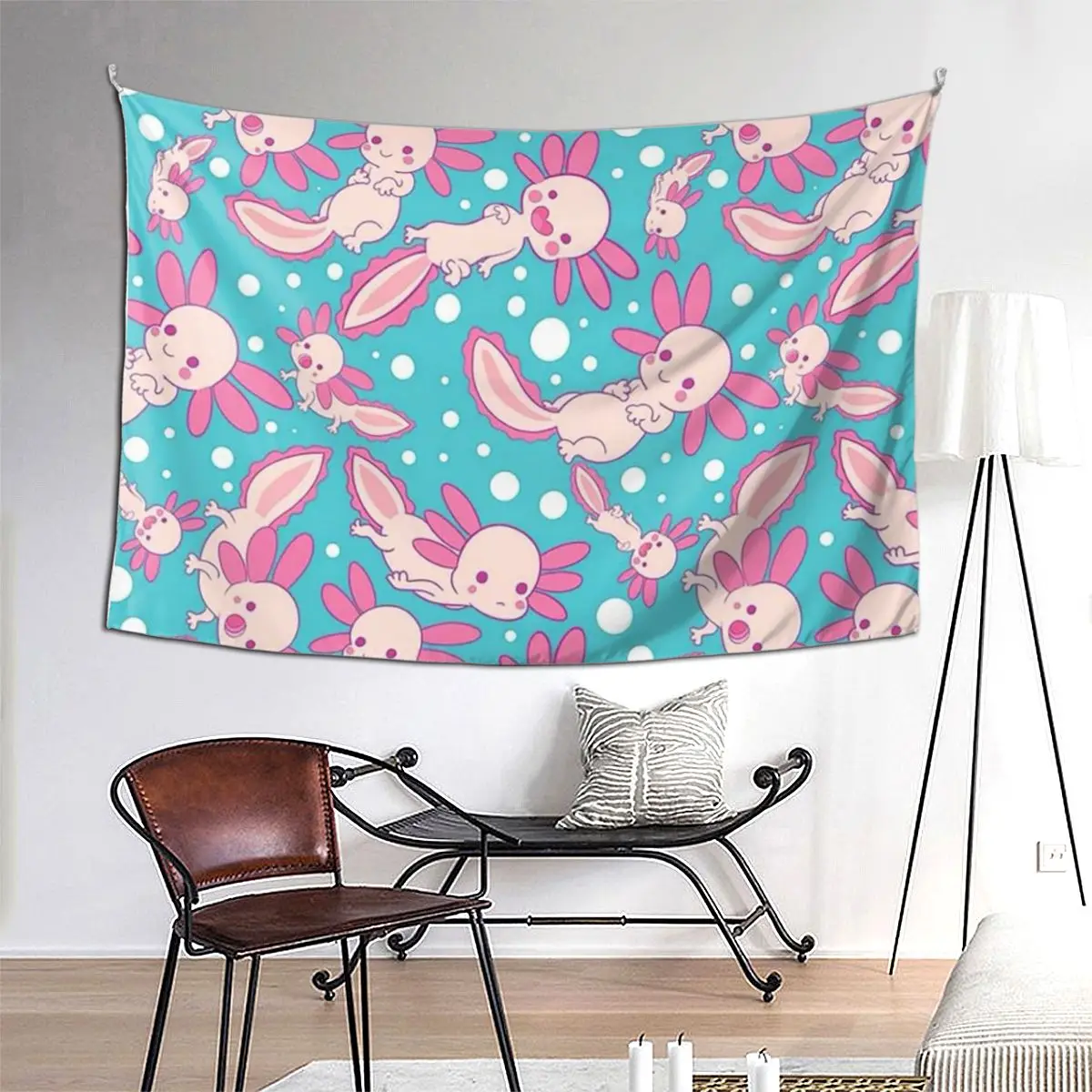 

Cute Axolotl Tapestry Funny Wall Hanging Aesthetic Home Decor Tapestries for Living Room Bedroom Dorm Room