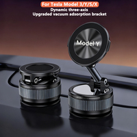 Vehicle Magnetic Holder Car Mount Vacuum Foldable For Tesla Model 3 Y X Vacuum Suction Cup Car Magnetic Mount Rotating Feature