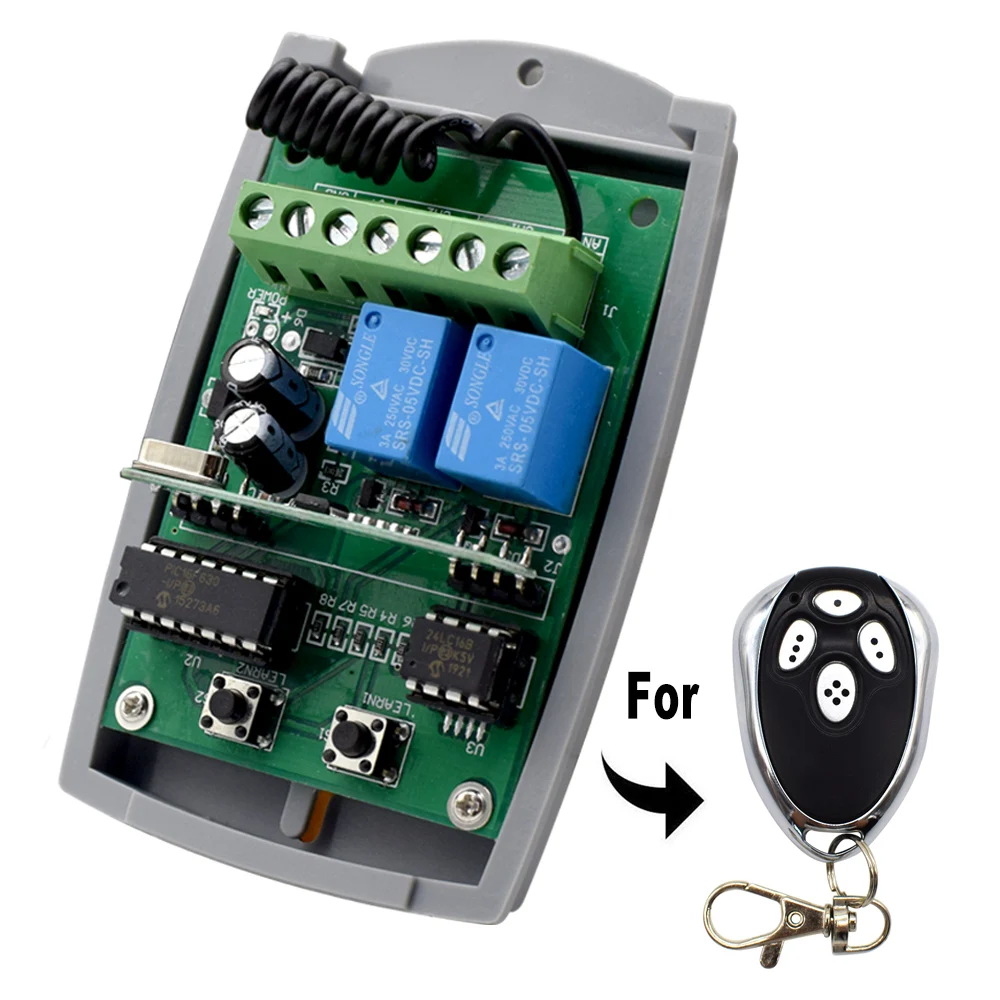 433MHz Universal Receiver For Garage Alutech AT4 AT-4 Remote Control Alutech AnMotors ASG1000 AR-1-500 ASG600 Gate Keychain