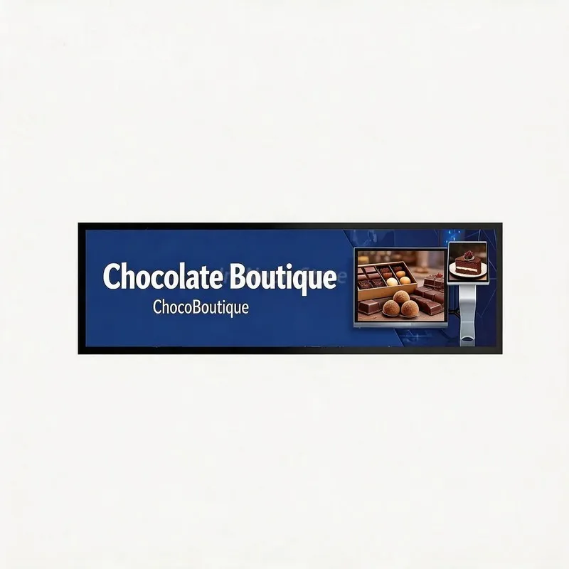 Custom Wide LED Poster Frame Lightbox, Chocolate Boutique Illuminated Display Sign for Chocolate Candy Store Window Decor