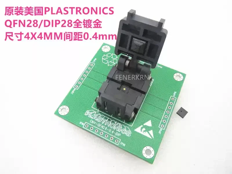 QFN28/DIP Testing Burning Socket Adapter Program Socket Pitch 0.4mm For UFQFPN28 4x4mm