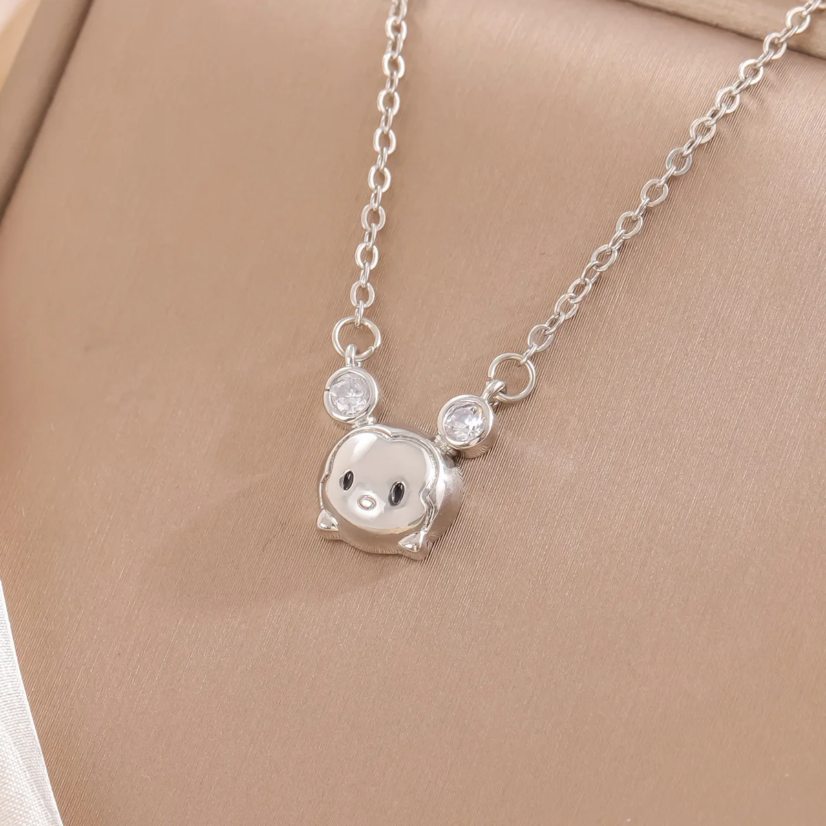 Neue Mode Cartoon Maus 925 Sterling Silber Schmuck Persönlichkeit Transport Kristall Exquisite Tier Halsketten XL020