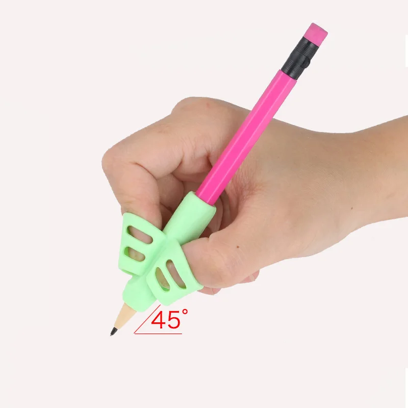 3Pcs/Set Soft Silica Pencil Grasp Two-Finger Gel Pen Grips Children Writing Training Correction Tool Pens Holding for Kids Gifts