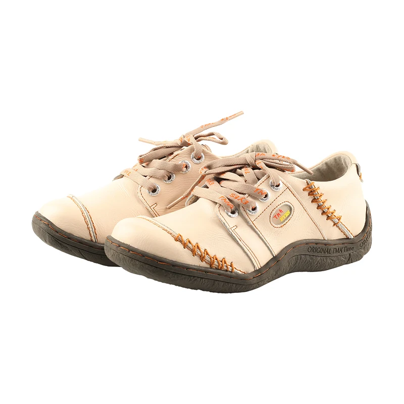 

TMA EYES 2024 New Women's Casual Shoes With Hand Stitching and Solid Color Leather