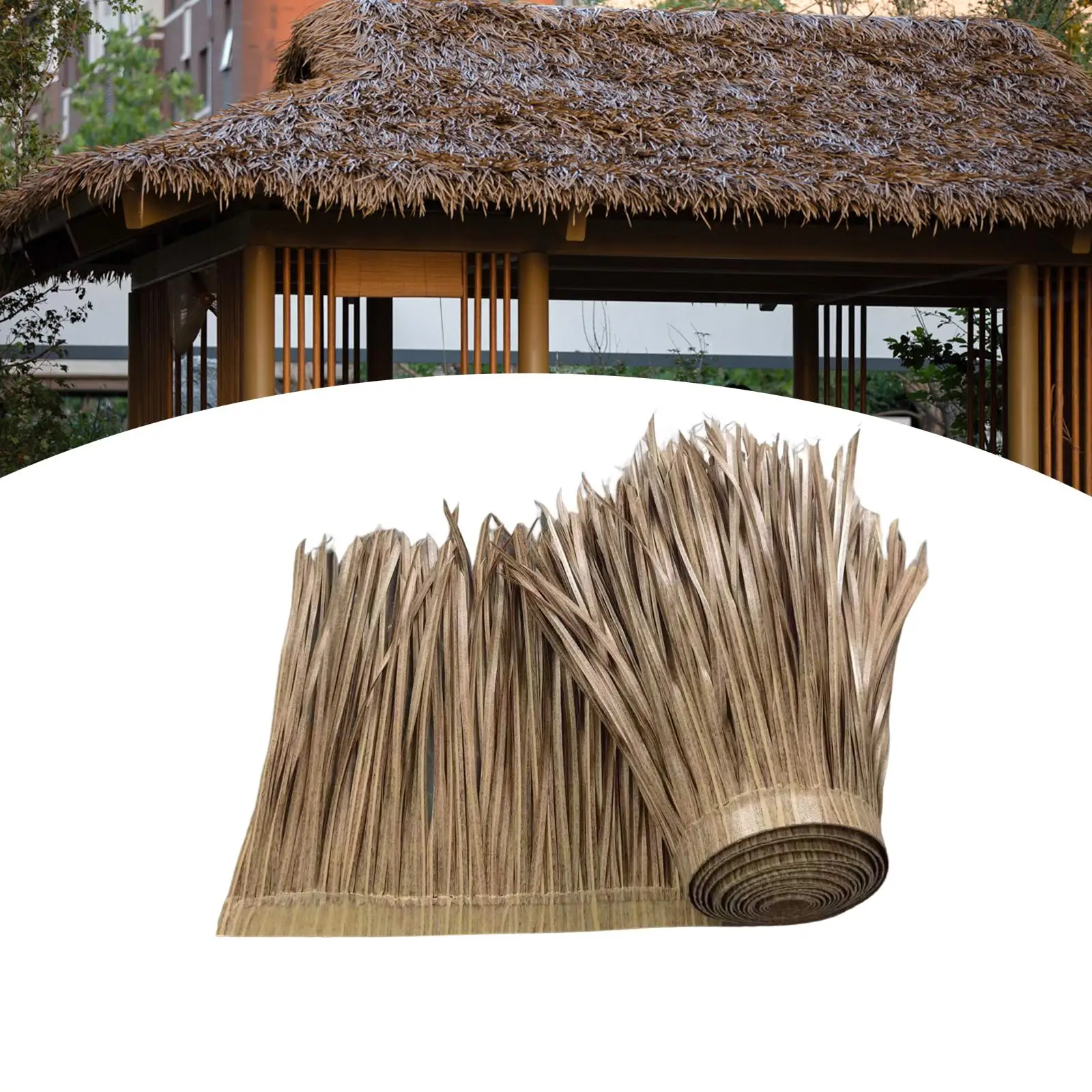 Panel de Techo de Paja Sintética para Simulación de Techo de Teja, Rollo de Techo de Paja para Decoración de Jardín, Terraza, Valla y Fiestas al Aire Libre