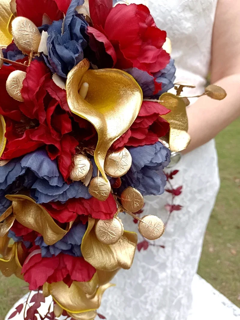 Poney de flores artificiales con Calla Liliy ramo de novia ramos de dama de honor para boda